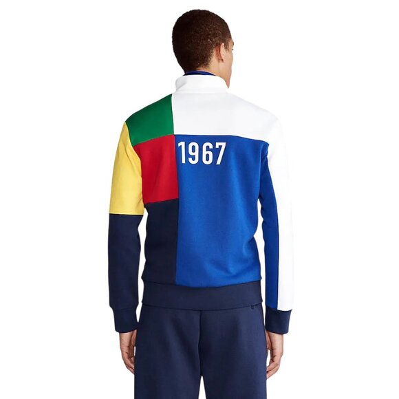 Polo Ralph Lauren Knit Tennis Jacket Multi Color Block Red Blue Yellow Green Wht - Picture 8 of 12